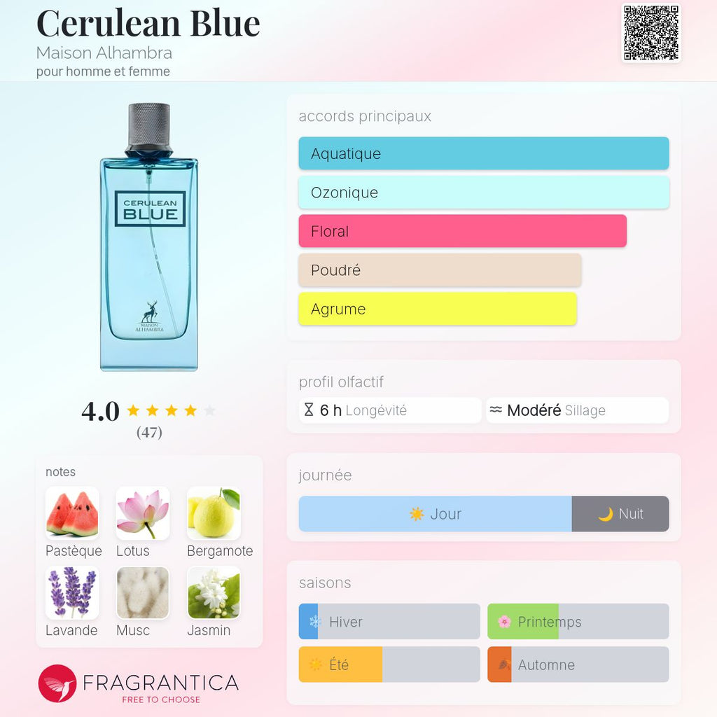 CERULEAN BLUE AL-HAMBRA 100ml بديل~|AJMAL BLU|