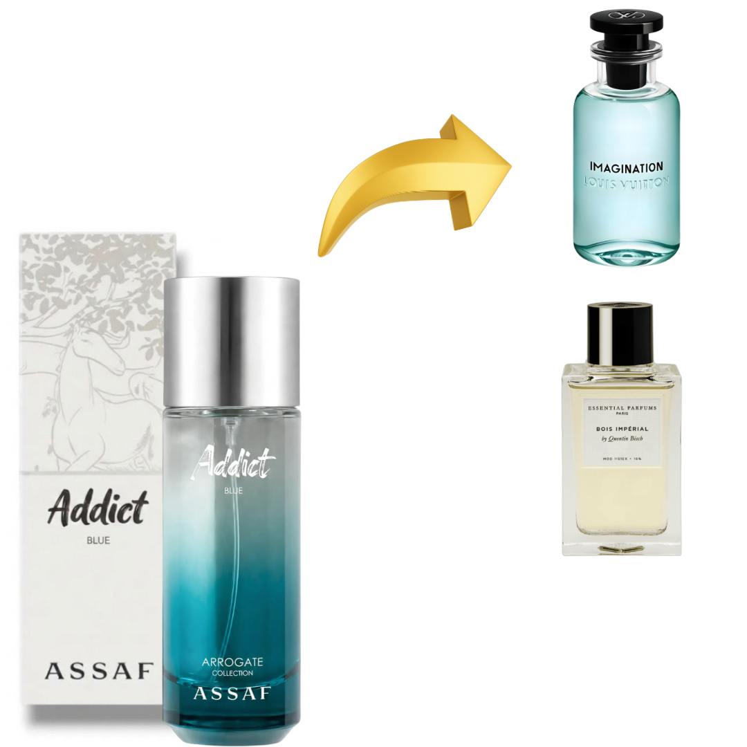 ASSAF ADDICT BLUE 125ml بديل~|L.V IMMAGINATION & BOIS IMPERIAL|